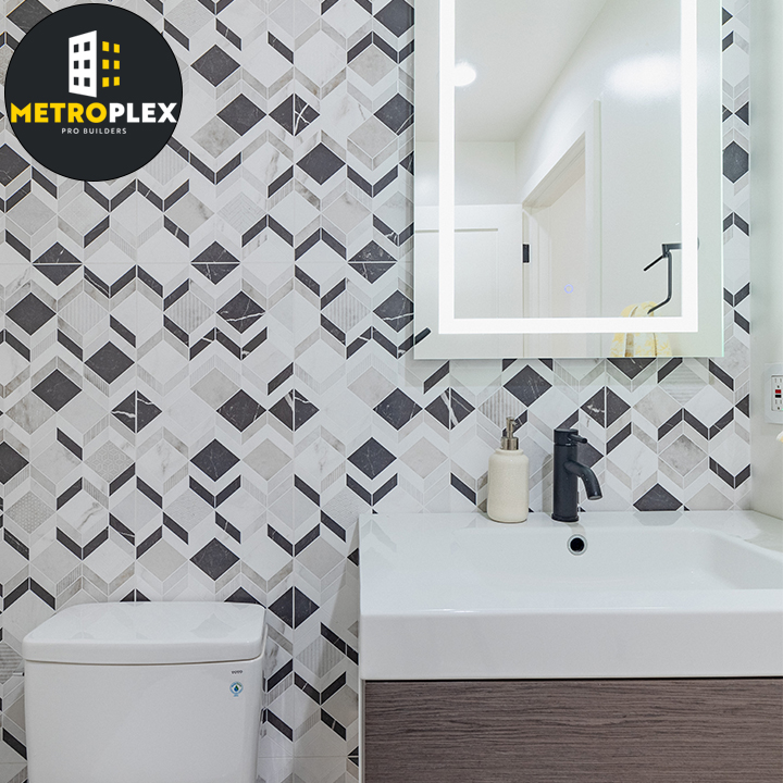 Bathroom Tile Wall - Metroplex Pro Builders